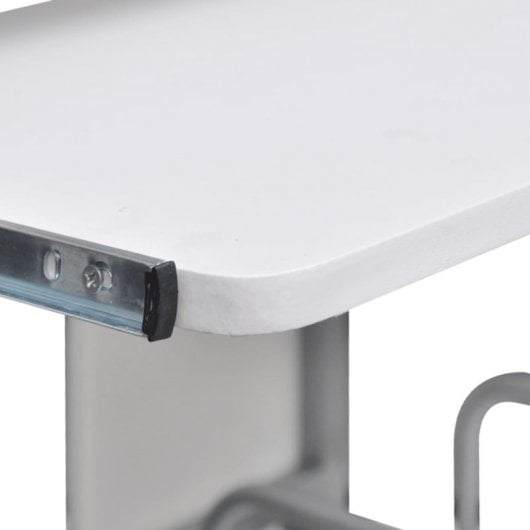 Vidaxl Escritorio Ordenador Madera Contrachapada Blanco 110x52x88,5 Cm
