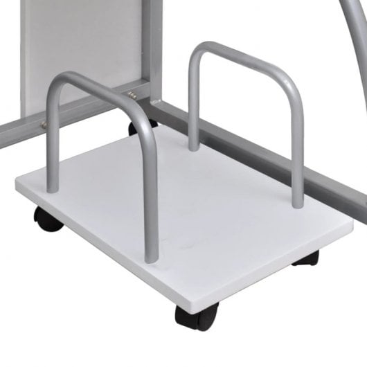 Vidaxl Escritorio Ordenador Madera Contrachapada Blanco 110x52x88,5 Cm
