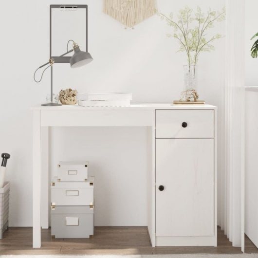 Mesa Vidaxl em madeira maciça de pinho branco 100x50x75 cm