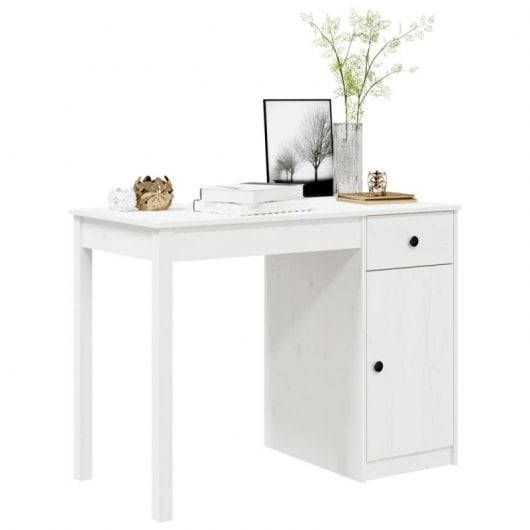 Mesa Vidaxl em madeira maciça de pinho branco 100x50x75 cm