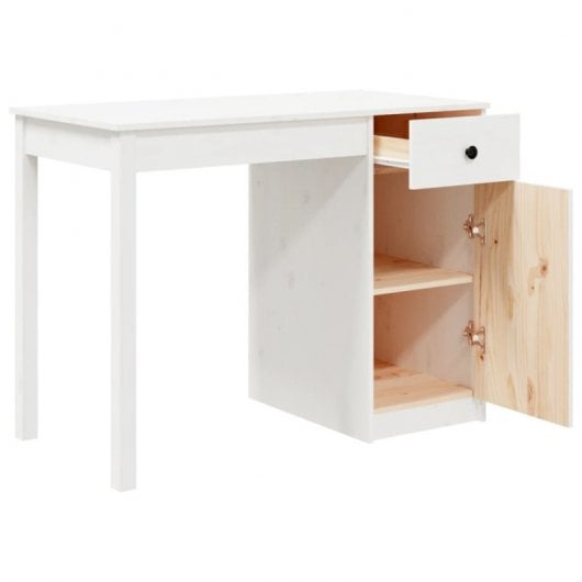 Mesa Vidaxl em madeira maciça de pinho branco 100x50x75 cm