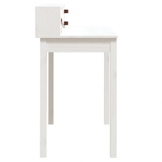 Vidaxl bureau en bois de pin blanc massif 110x50x93 Cm