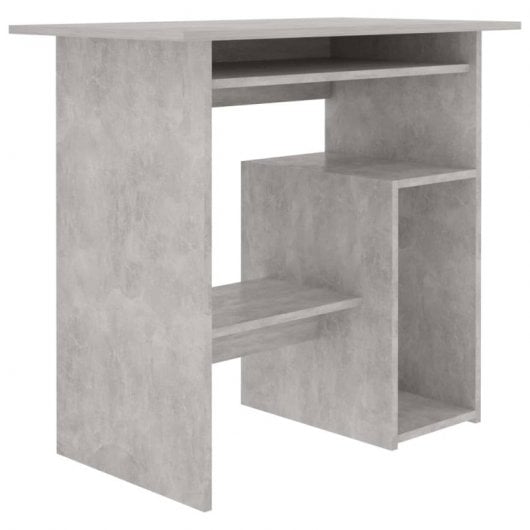 Mesa de madeira compensada cinza concreto Vidaxl 80x45x74 cm