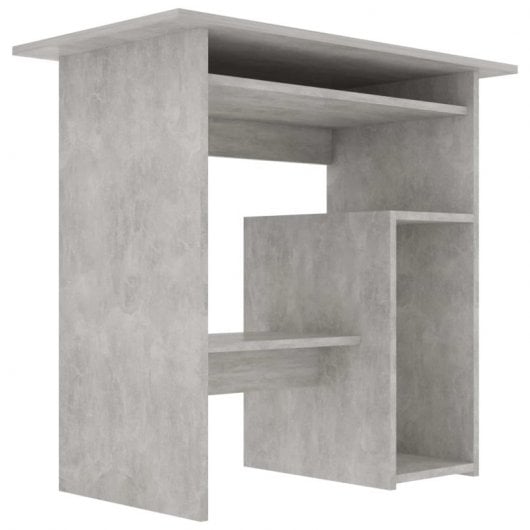 Mesa de madeira compensada cinza concreto Vidaxl 80x45x74 cm
