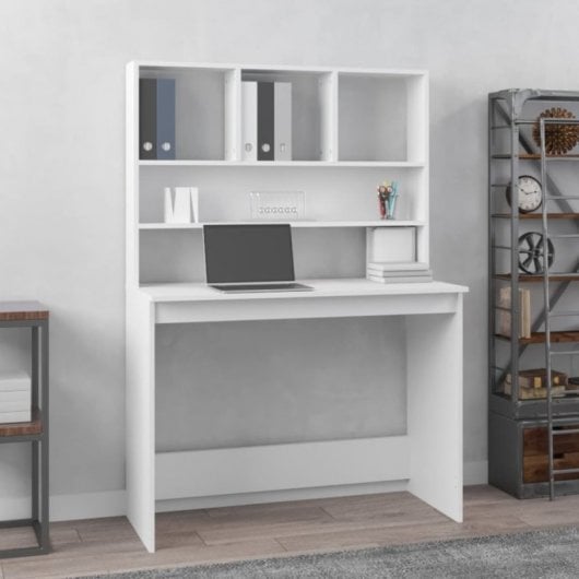 Estantes de mesa Vidaxl Contraplacado branco 102x45x148 cm