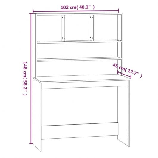 Estantes de mesa Vidaxl Contraplacado branco 102x45x148 cm