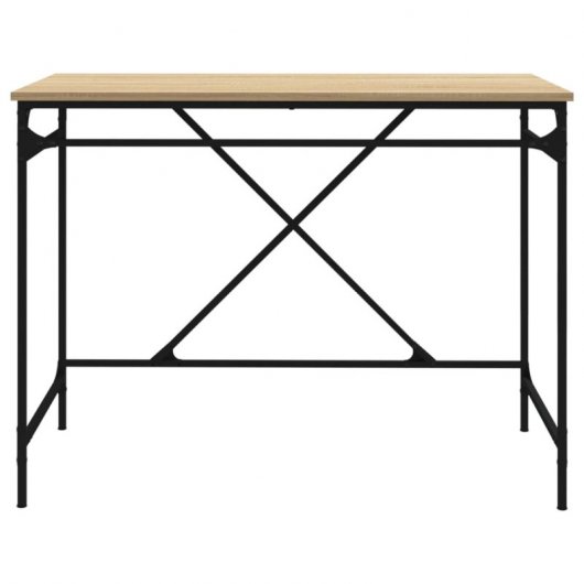 Vidaxl Escritorio Hierro Madera Contrachapada Roble Sonoma 100x50x75cm
