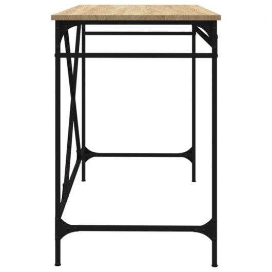 Vidaxl Escritorio Hierro Madera Contrachapada Roble Sonoma 100x50x75cm