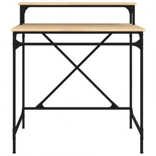 Vidaxl Sonoma bureau en fer et contreplaqué 80x50x90 Cm