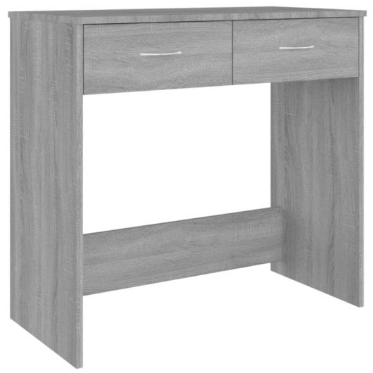 Mesa de madeira compensada Vidaxl Sonoma cinza 80x40x75 cm