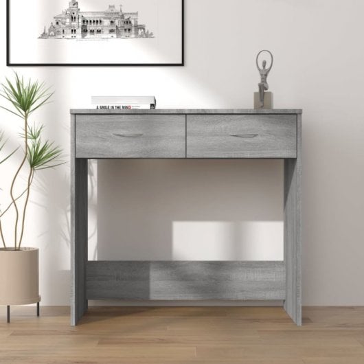 Mesa de madeira compensada Vidaxl Sonoma cinza 80x40x75 cm