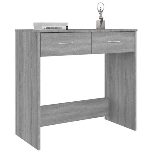 Mesa de madeira compensada Vidaxl Sonoma cinza 80x40x75 cm