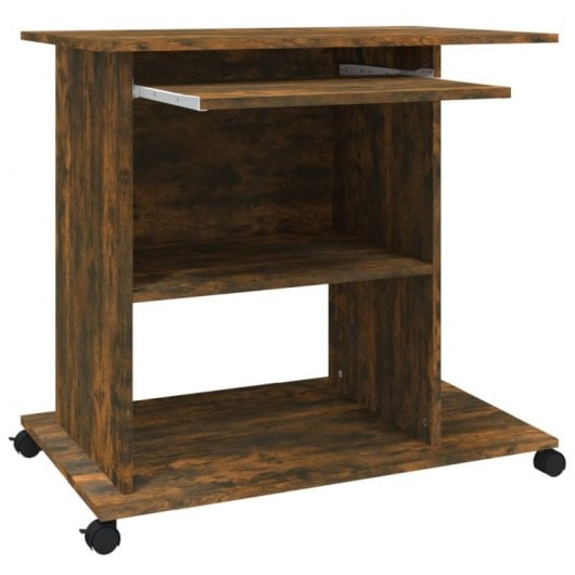 Vidaxl bureau contreplaqué chêne fumé 80x50x75 Cm