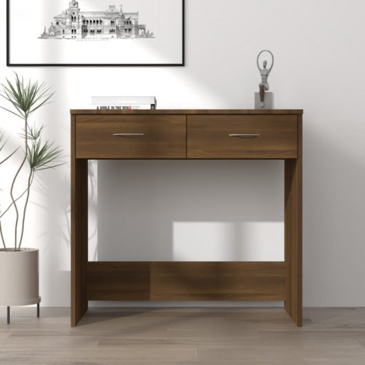 Vidaxl bureau en contreplaqué chêne marron 80x40x75 Cm