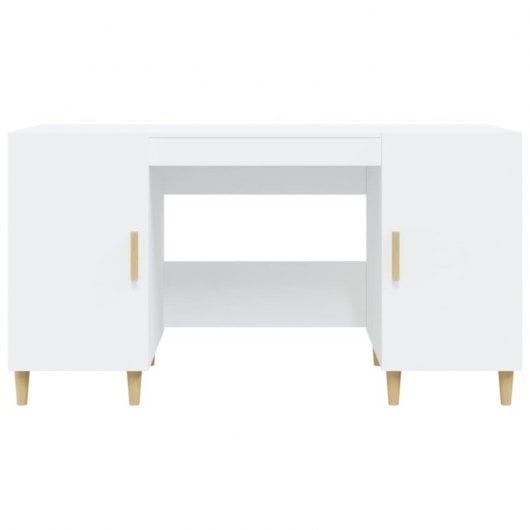 Vidaxl Bureau Contreplaqué Blanc 140x50x75 Cm