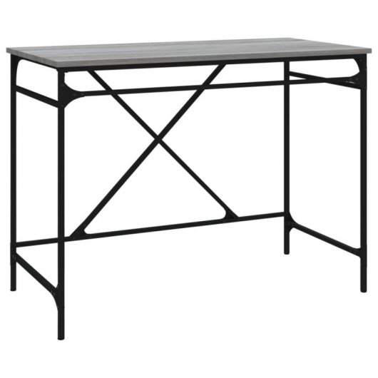 Vidaxl bureau en fer contreplaqué Sonoma gris 100x50x75 Cm