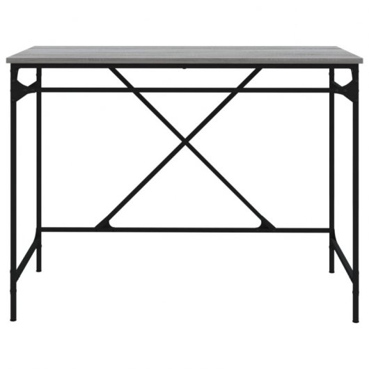 Vidaxl bureau en fer contreplaqué Sonoma gris 100x50x75 Cm