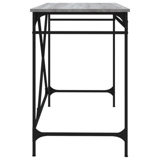 Vidaxl bureau en fer contreplaqué Sonoma gris 100x50x75 Cm
