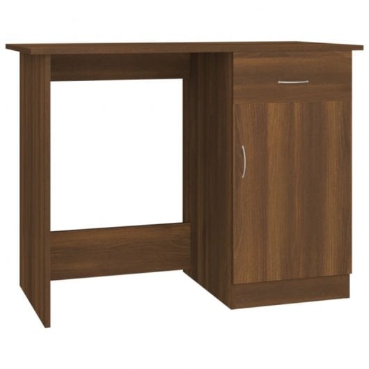 Vidaxl bureau en contreplaqué chêne marron 100x50x76 Cm