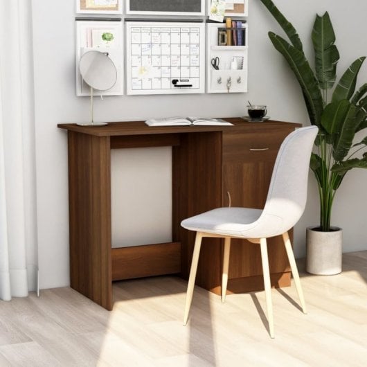 Vidaxl bureau en contreplaqué chêne marron 100x50x76 Cm