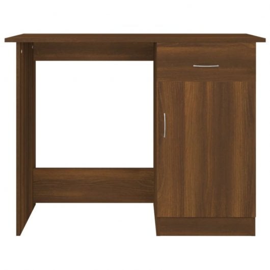 Vidaxl bureau en contreplaqué chêne marron 100x50x76 Cm