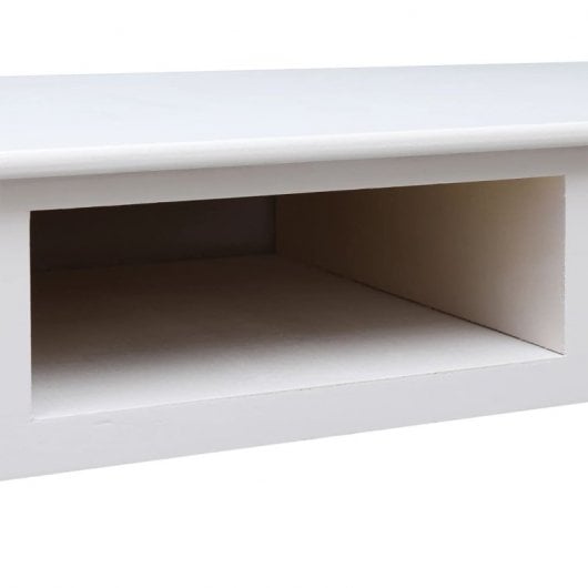 Vidaxl bureau en bois de Paulownia massif blanc 108x45x76 Cm