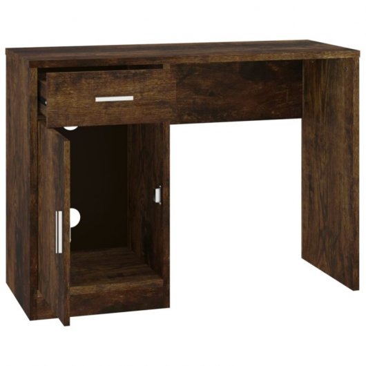 Bureau Vidaxl avec tiroir et armoire en contreplaqué 100x40x73 Cm