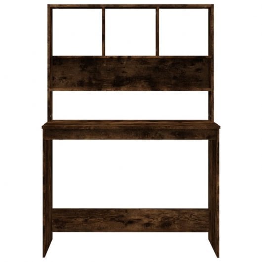 Mesa de prateleira em contraplacado de carvalho fumado Vidaxl 102x45x148cm
