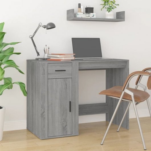 Vidaxl bureau contreplaqué Sonoma gris 100x49x75 Cm
