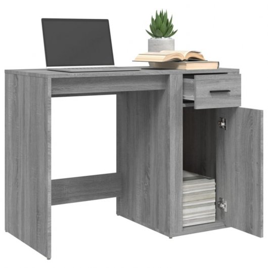 Vidaxl bureau contreplaqué Sonoma gris 100x49x75 Cm