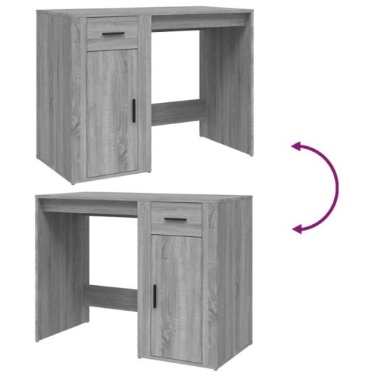 Vidaxl bureau contreplaqué Sonoma gris 100x49x75 Cm
