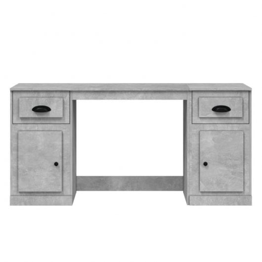 Mesa Vidaxl com gabinete de madeira compensada cinza concreto