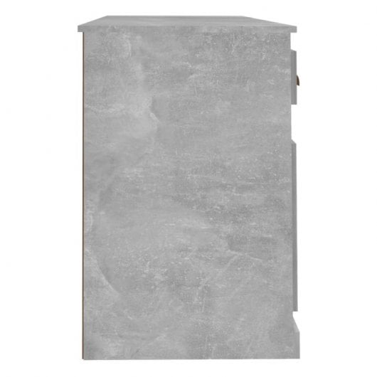 Mesa Vidaxl com gabinete de madeira compensada cinza concreto