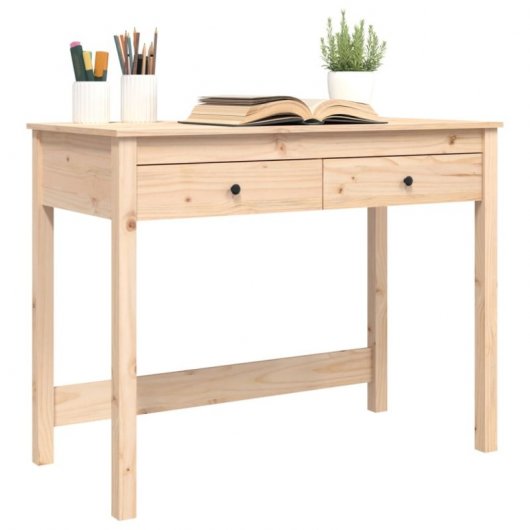Vidaxl bureau avec tiroirs bois de pin massif 100x50x78 Cm