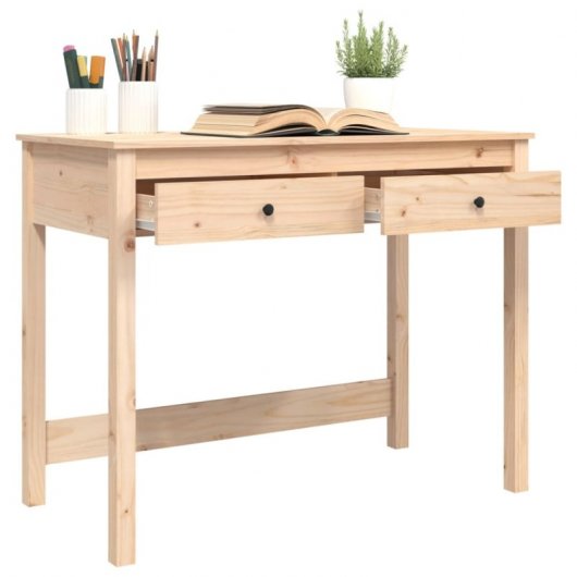 Vidaxl bureau avec tiroirs bois de pin massif 100x50x78 Cm