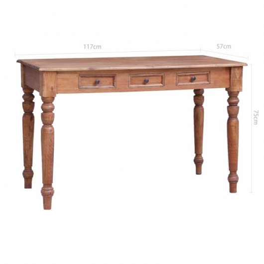 Vidaxl Escritorio Con Cajones De Madera Maciza Reciclada 117x57x75 Cm