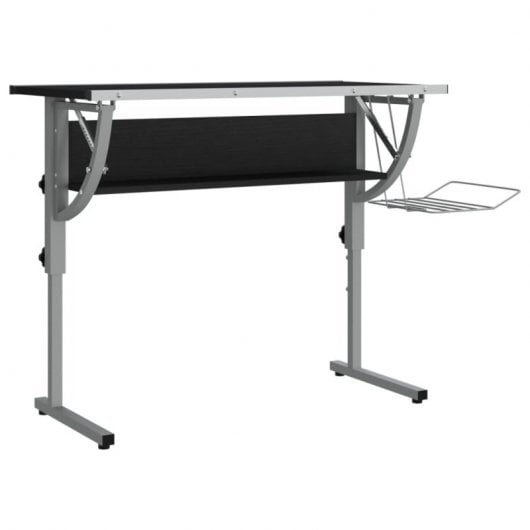 Mesa de desenho Vidaxl Madeira e Aço Preto e Cinza 110x53x(58-87) Cm