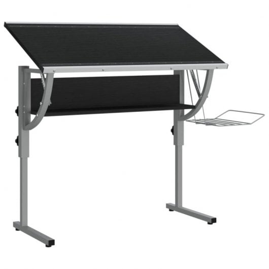 Mesa de desenho Vidaxl Madeira e Aço Preto e Cinza 110x53x(58-87) Cm