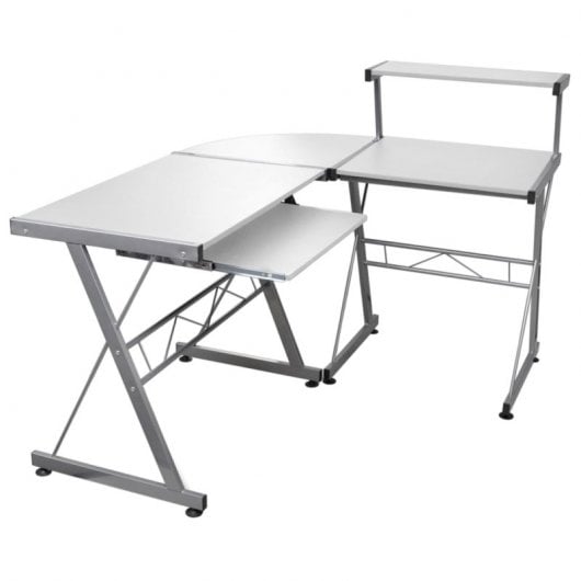 Vidaxl Scrivania Angolare In Compensato Bianco 132x112x99 Cm
