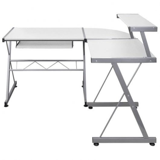 Vidaxl Scrivania Angolare In Compensato Bianco 132x112x99 Cm