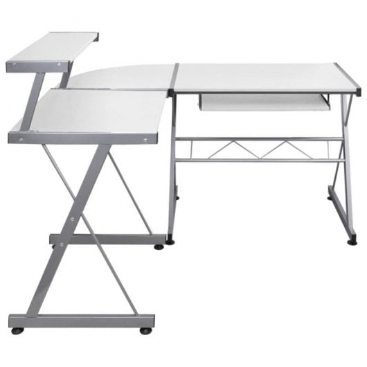 Vidaxl Scrivania Angolare In Compensato Bianco 132x112x99 Cm