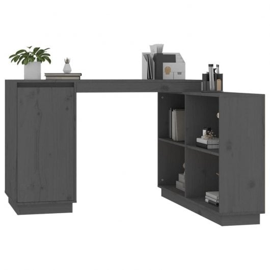 Mesa Vidaxl em madeira maciça de pinho cinza 110x50x75 cm