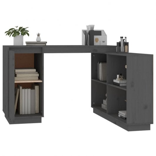 Mesa Vidaxl em madeira maciça de pinho cinza 110x50x75 cm