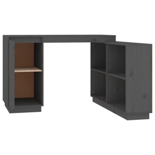 Mesa Vidaxl em madeira maciça de pinho cinza 110x50x75 cm