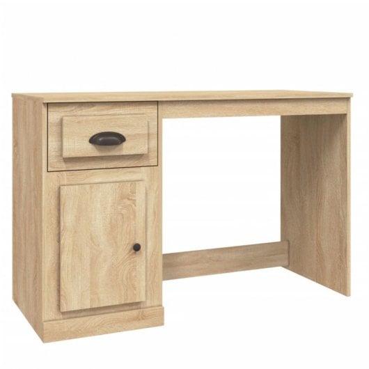 Vidaxl bureau avec tiroir contreplaqué de chêne 115x50x75 Cm