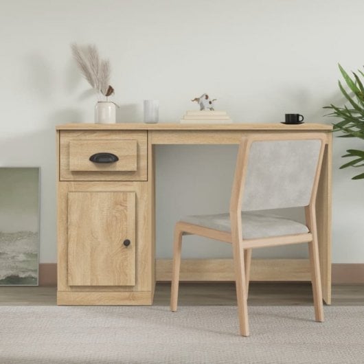 Vidaxl bureau avec tiroir contreplaqué de chêne 115x50x75 Cm