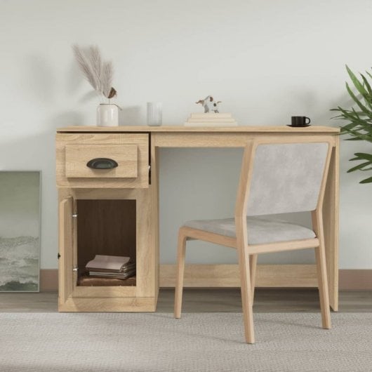 Vidaxl bureau avec tiroir contreplaqué de chêne 115x50x75 Cm