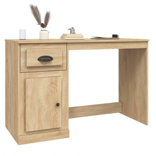 Vidaxl bureau avec tiroir contreplaqué de chêne 115x50x75 Cm