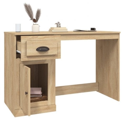 Vidaxl bureau avec tiroir contreplaqué de chêne 115x50x75 Cm