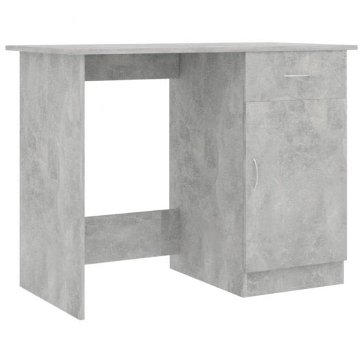 Vidaxl Bureau Contreplaqué Gris Béton 100x50x76 Cm